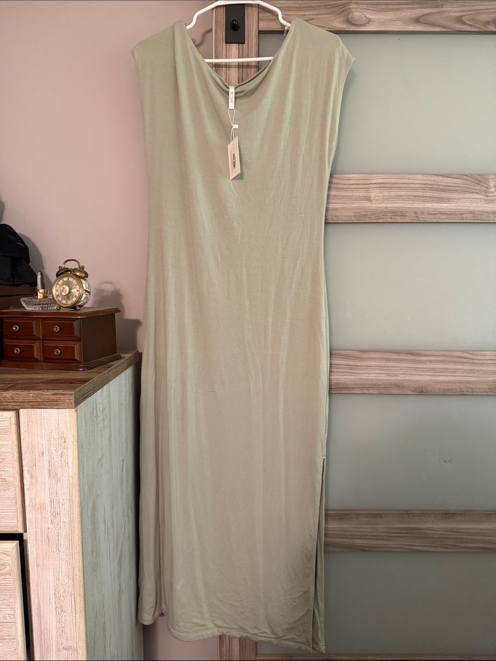 Sage Green Sleeveless Maxi Dress
